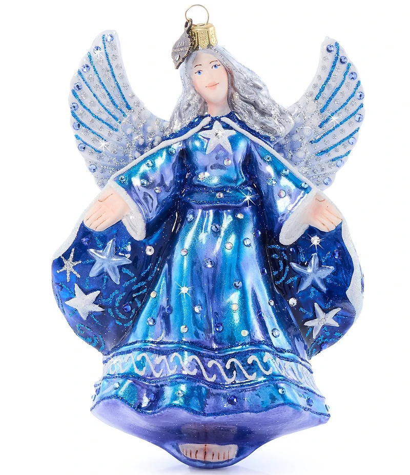 Jay Strongwater Holiday Collection Night Angel Glass Ornament