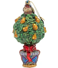 Jay Strongwater Holiday Collection Partridge In A Pear Tree Glass Ornament