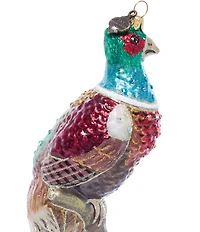Jay Strongwater Holiday Collection Pheasant Glass Ornament