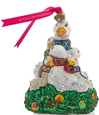 Jay Strongwater Holiday Collection Six Geese Of Laying Glass Ornament
