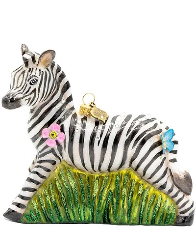Jay Strongwater Holiday Collection Striped Blossom Glass Ornament