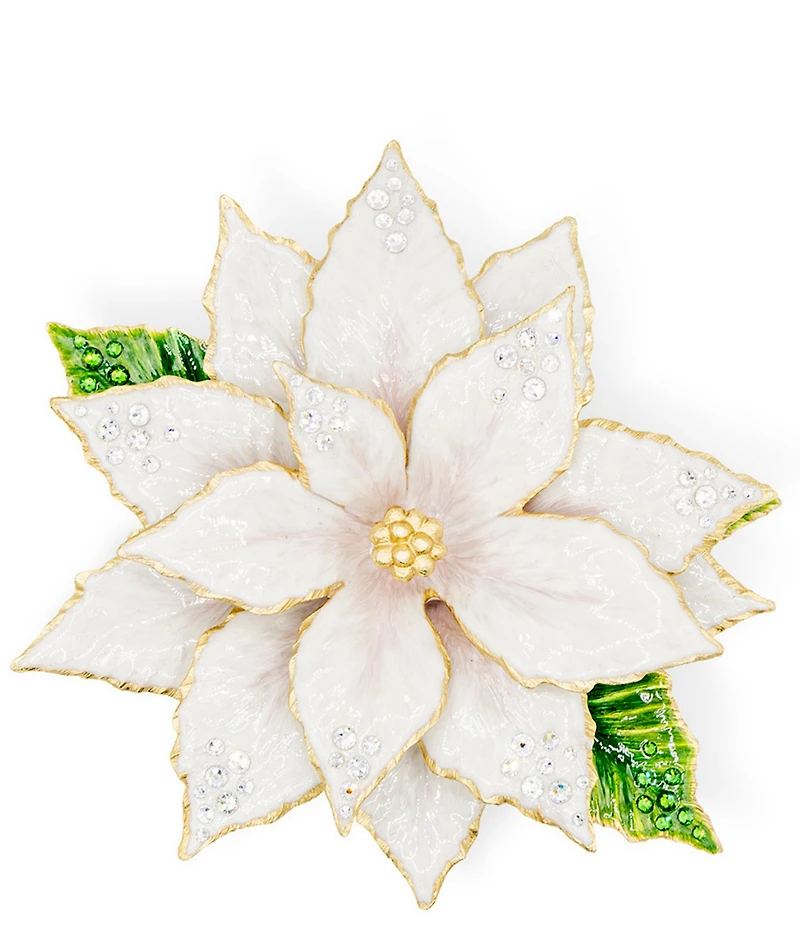 Jay Strongwater Holiday Collection White Poinsettia Tabletop Object