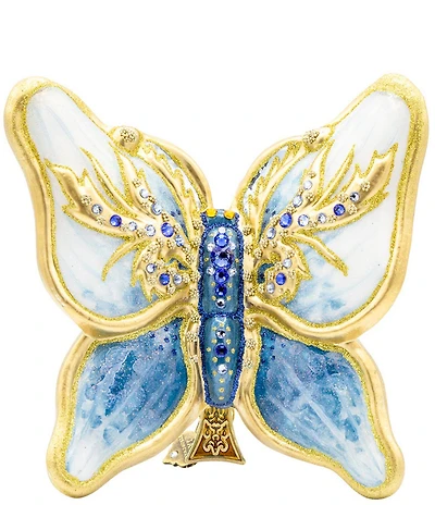 Jay Strongwater Holiday Flora Fauna Collection Blue Papillon Clip Ornament