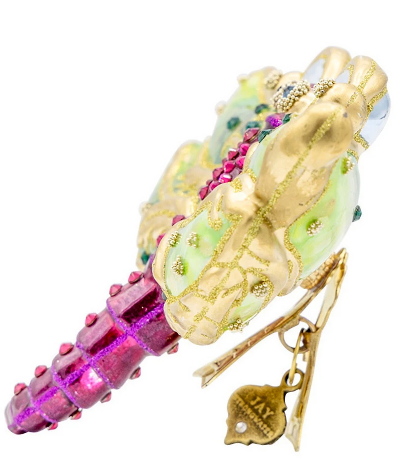 Jay Strongwater Holiday Flora Fauna Collection Dragon Fly Glass Clip Ornament