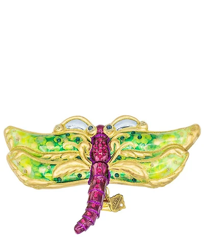 Jay Strongwater Holiday Flora Fauna Collection Dragon Fly Glass Clip Ornament
