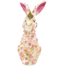 Jay Strongwater Holiday Peony Collection Pink Floral Hopper Glass Ornament