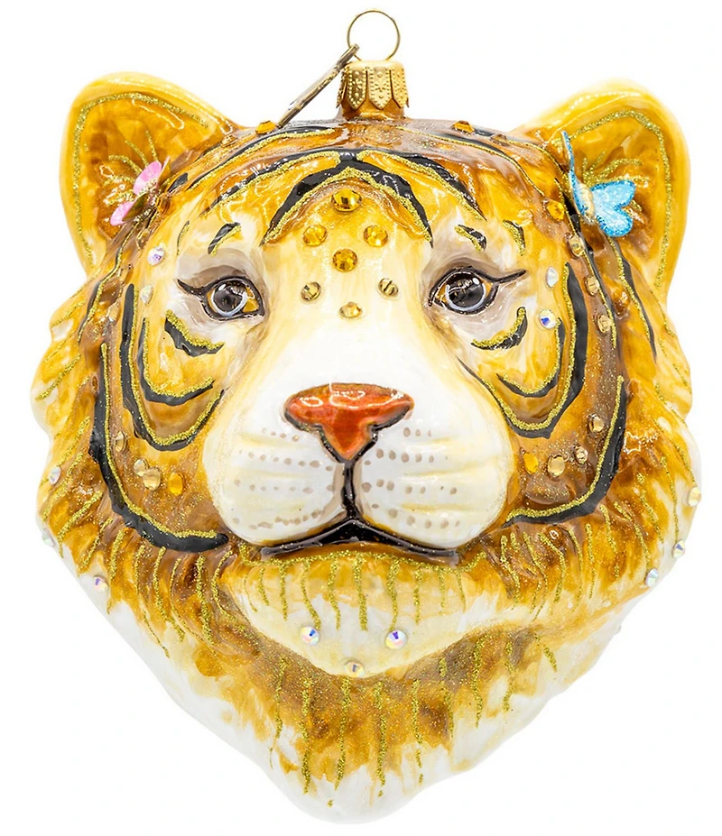 Jay Strongwater Holiday Safari Collection Crowned Ember Glass Ornament