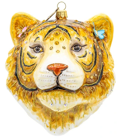 Jay Strongwater Holiday Safari Collection Crowned Ember Glass Ornament
