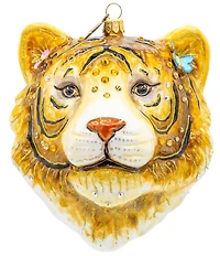 Jay Strongwater Holiday Safari Collection Crowned Ember Glass Ornament