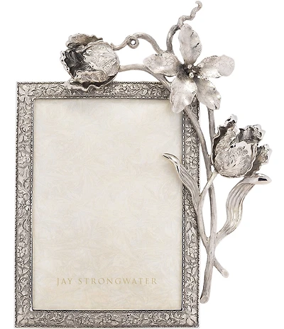 Jay Strongwater Irene Silver Tulip Picture Frame, 5x7