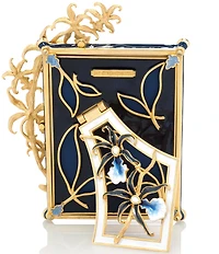 Jay Strongwater Kelsey Orchid Delft Garden Blue Photo Frame