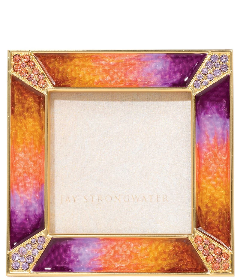 Jay Strongwater Leland Pave Corner 2-inch Square Picture Frame