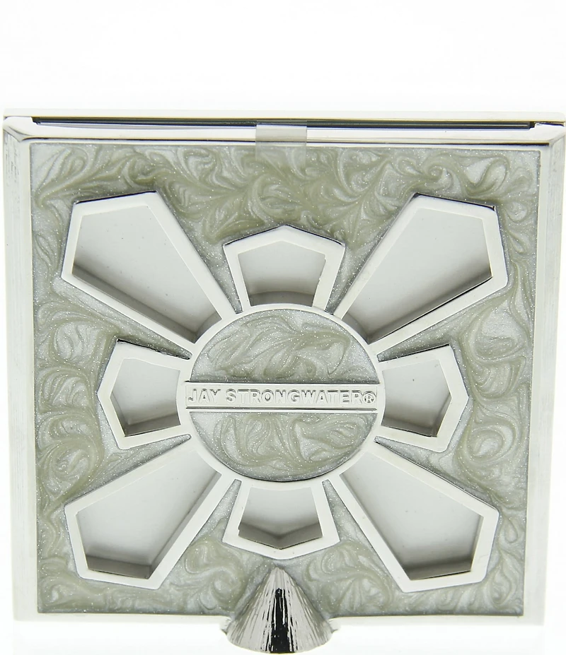Jay Strongwater Leland Pave Corner Crystal Pearl Square Picture Frame, 2-inch
