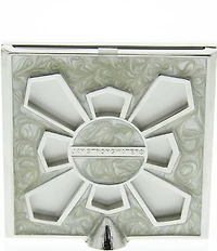 Jay Strongwater Leland Pave Corner Crystal Pearl Square Picture Frame, 2-inch