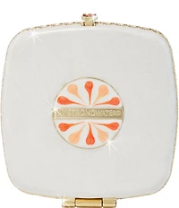 Jay Strongwater Lily Floral Flamingo Double-Sided Compact Mirror