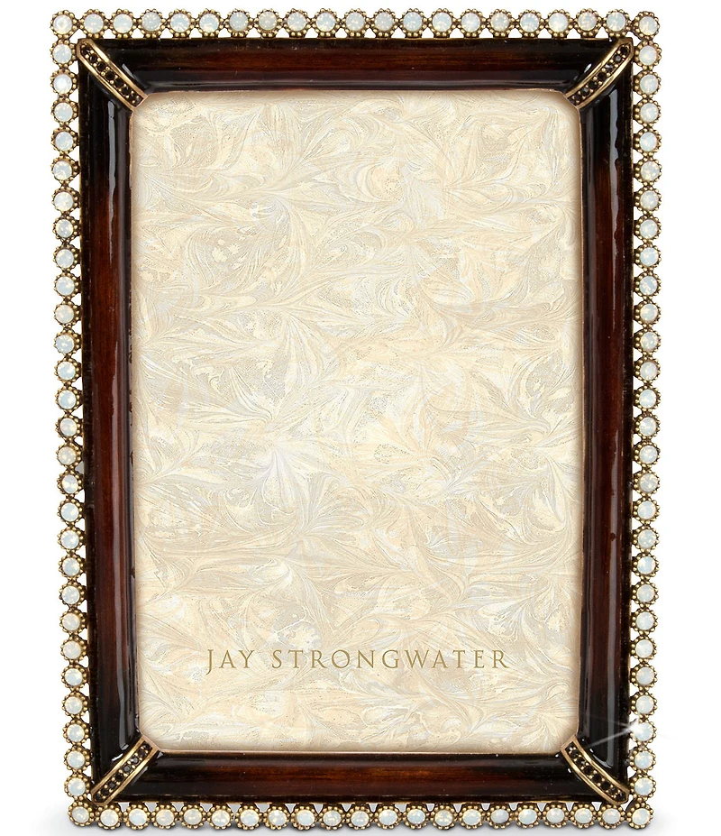 Jay Strongwater Lorraine Stone Edge Inspired-Safari 4#double; x 6#double; Picture Frame