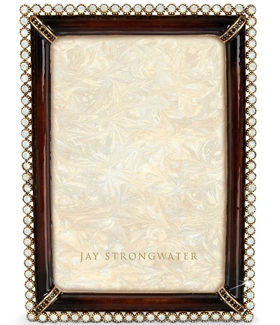 Jay Strongwater Lorraine Stone Edge Inspired-Safari 4#double; x 6#double; Picture Frame