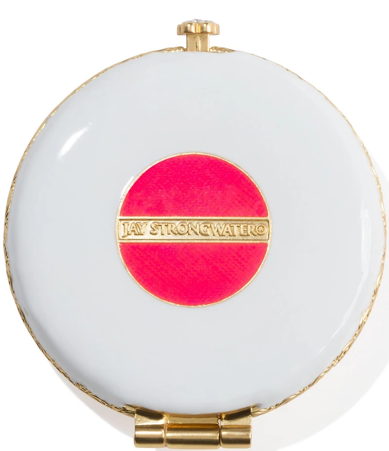 Jay Strongwater Monroe Lip Double-Sided Round Compact Mirror