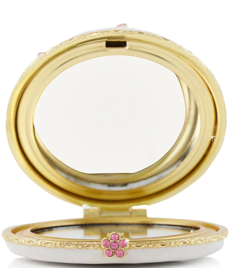 Jay Strongwater Morgan Dahlia Double-Sided Compact Mirror