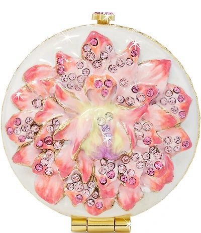 Jay Strongwater Morgan Dahlia Double-Sided Compact Mirror