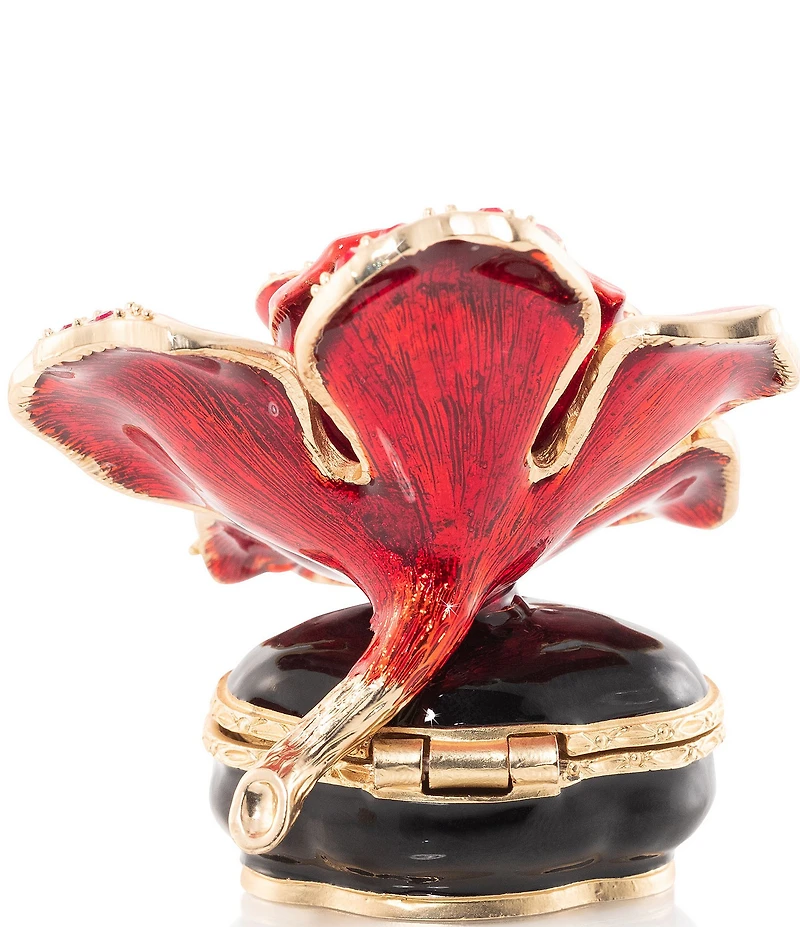 Jay Strongwater Night Bloom Rose Box Figurine