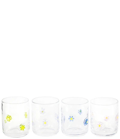 Jeanne Fitz Assorted Flowers Icon Glasses, Set of 4