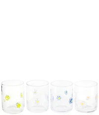 Jeanne Fitz Assorted Flowers Icon Glasses, Set of 4