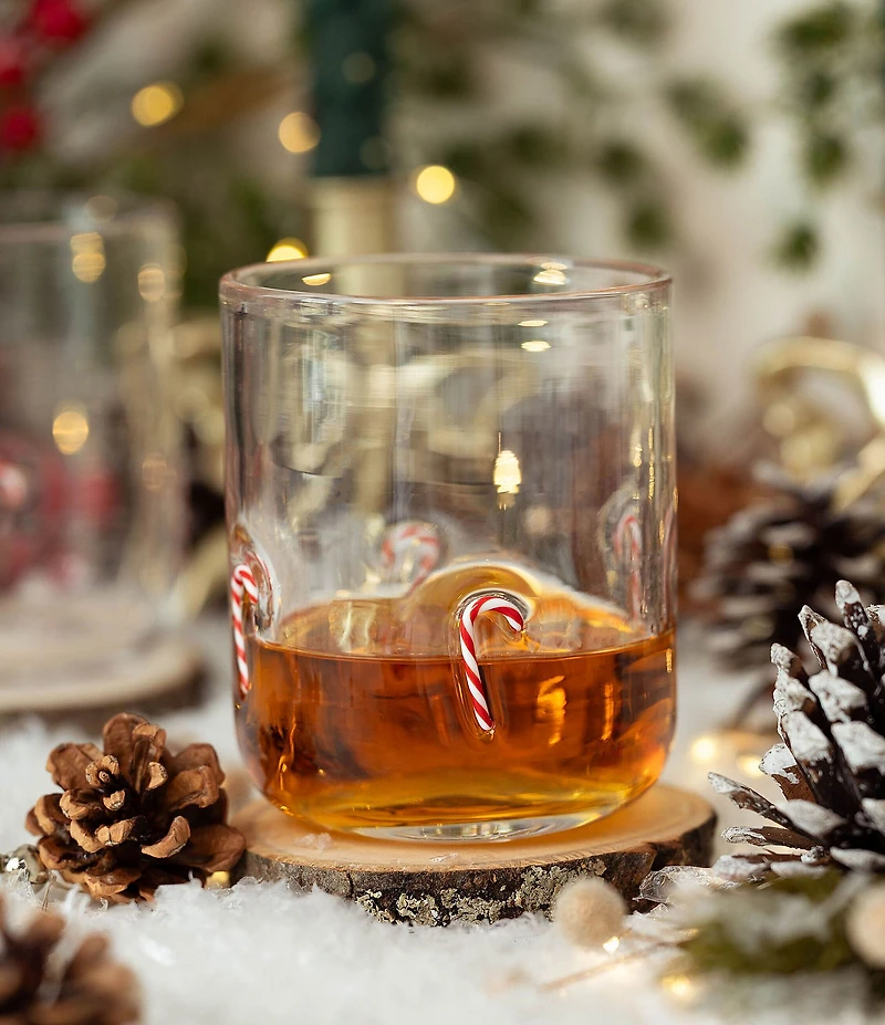 Jeanne Fitz Candy Cane Icon Glass, Set of 4