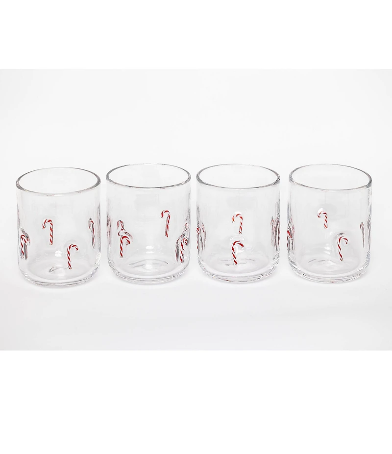 Jeanne Fitz Candy Cane Icon Glass, Set of 4