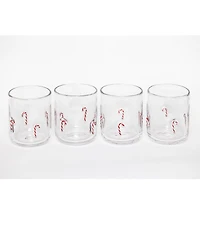 Jeanne Fitz Candy Cane Icon Glass, Set of 4