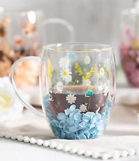 Jeanne Fitz Double Wall Flower Mugs, Set of 4