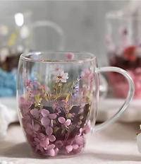 Jeanne Fitz Double Wall Flower Mugs, Set of 4