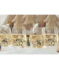 Jeanne Fitz Glitter Star Stemless Wine Glass, Set of 4