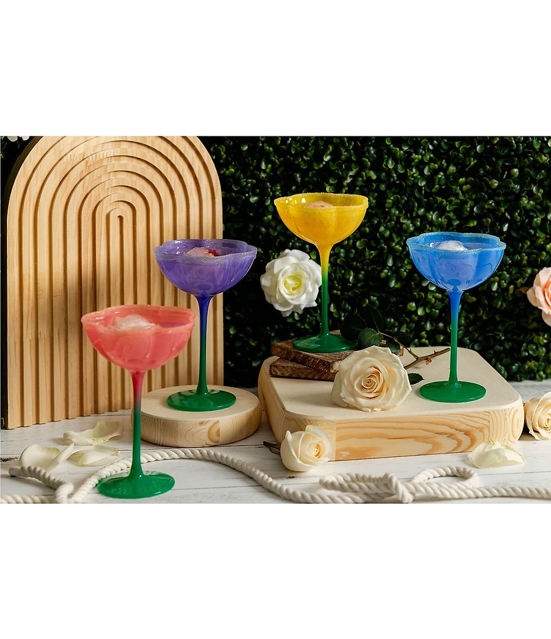 Jeanne Fitz Ombre Flower Coupes, Set of 4
