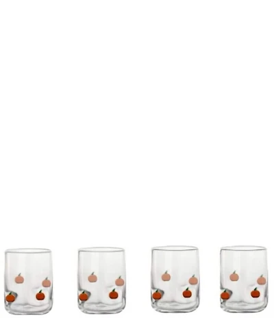 Jeanne Fitz Pumpkin Exterior Icon Glasses, Set of 4