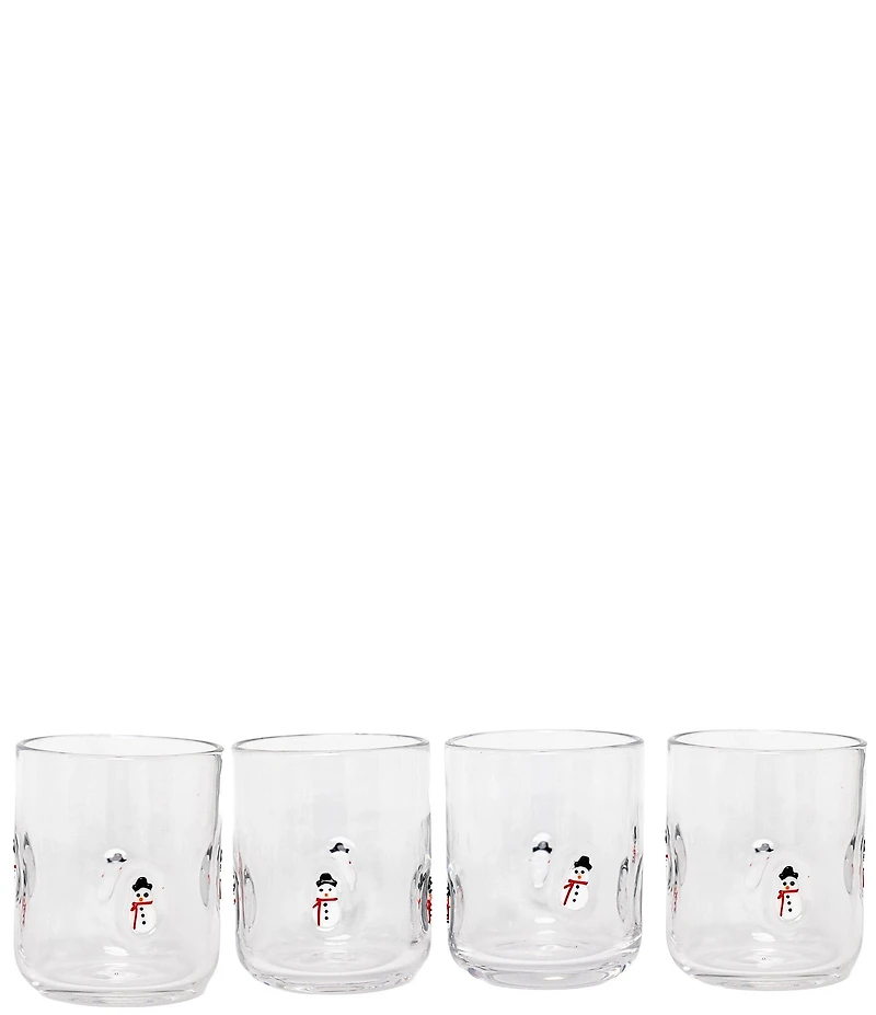 Jeanne Fitz Snowman Icon Glass, Set of 4