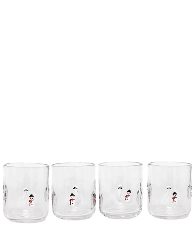 Jeanne Fitz Snowman Icon Glass, Set of 4