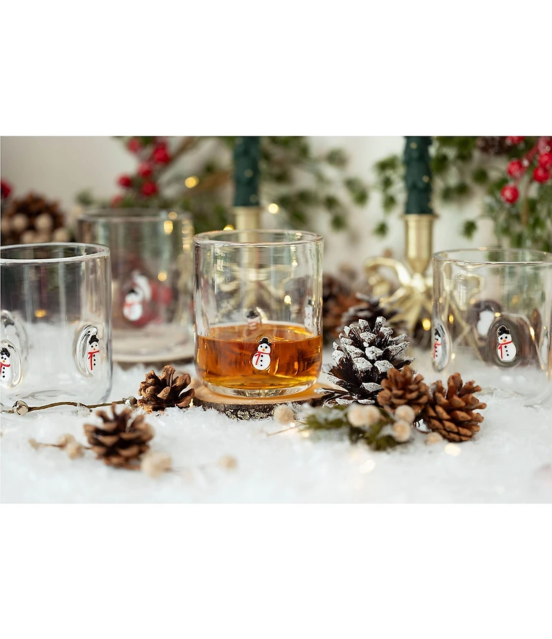 Jeanne Fitz Snowman Icon Glass, Set of 4