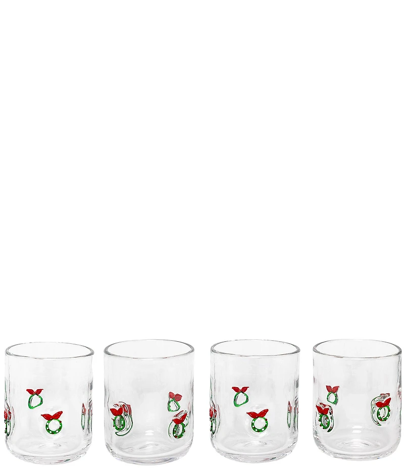 Jeanne Fitz Wreath Icon Glass, Set of 4