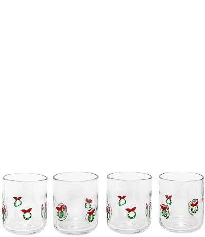 Jeanne Fitz Wreath Icon Glass, Set of 4