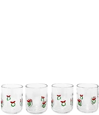 Jeanne Fitz Wreath Icon Glass, Set of 4
