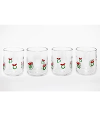 Jeanne Fitz Wreath Icon Glass, Set of 4