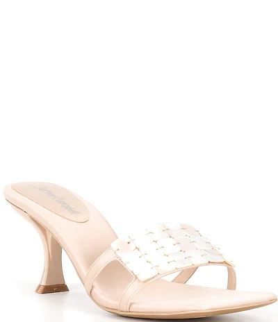 Jeffrey Campbell Abalone Satin Shell Ornament Dress Slide Sandals