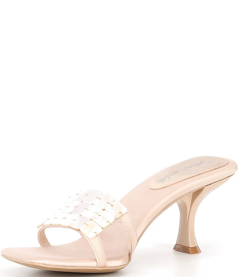 Jeffrey Campbell Abalone Satin Shell Ornament Dress Slide Sandals