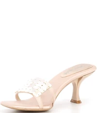 Jeffrey Campbell Abalone Satin Shell Ornament Dress Slide Sandals