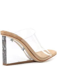 Jeffrey Campbell Acetate Vinyl Lucite Wedge Slide Sandals