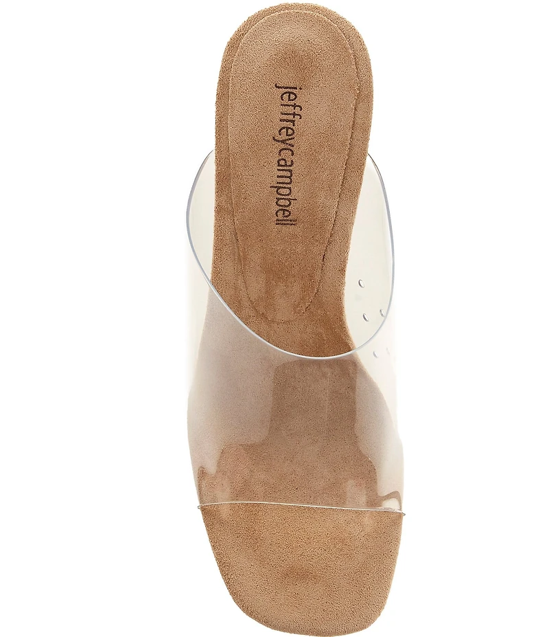 Jeffrey Campbell Acetate Vinyl Lucite Wedge Slide Sandals