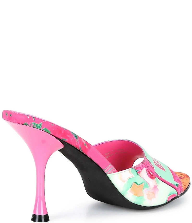 Jeffrey Campbell Agent Bad Girl Print Dress Slide Sandals