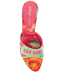 Jeffrey Campbell Agent Bad Girl Print Dress Slide Sandals
