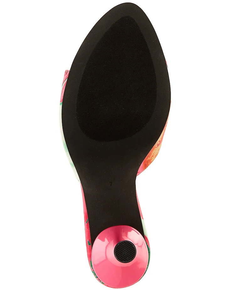 Jeffrey Campbell Agent Bad Girl Print Dress Slide Sandals